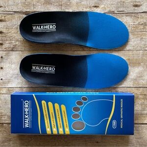 WALK-HERO Men Plantar Fasciitis Feet Insoles High Arch Support‎ Orthotics Blue